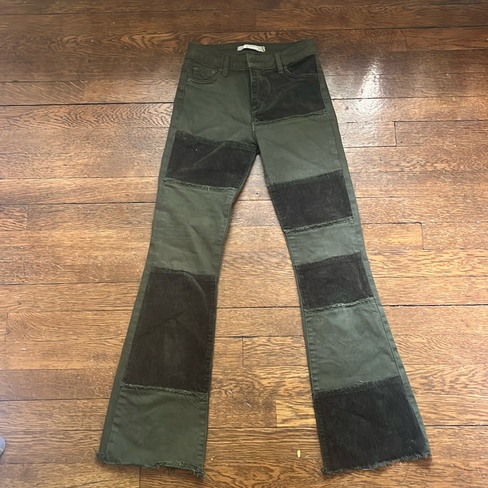 Girls Patchwork flare pants
